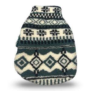 LuvGear Cold Alert Dog Jacket Reversible Fleece Small Green Fair Isle Coat